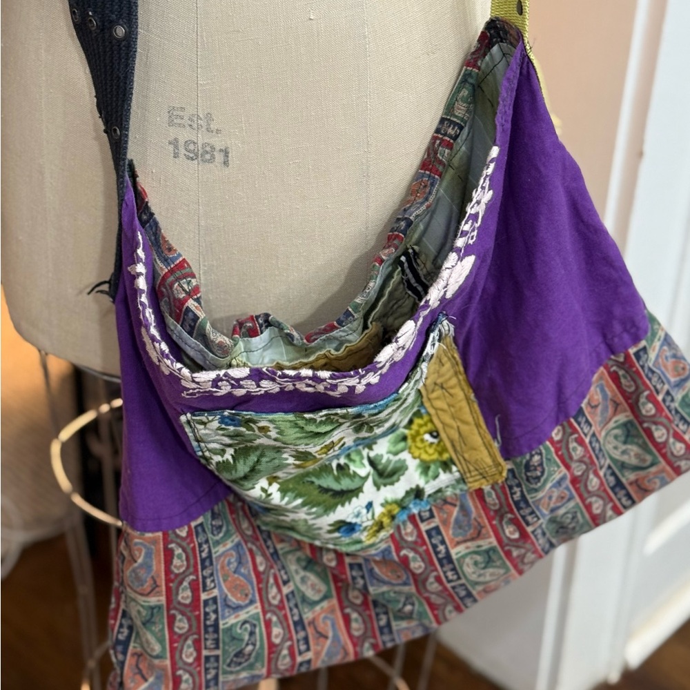 Estelline Colorful Patchwork Shoulder Bag One of a kind unique fabrics. Boho